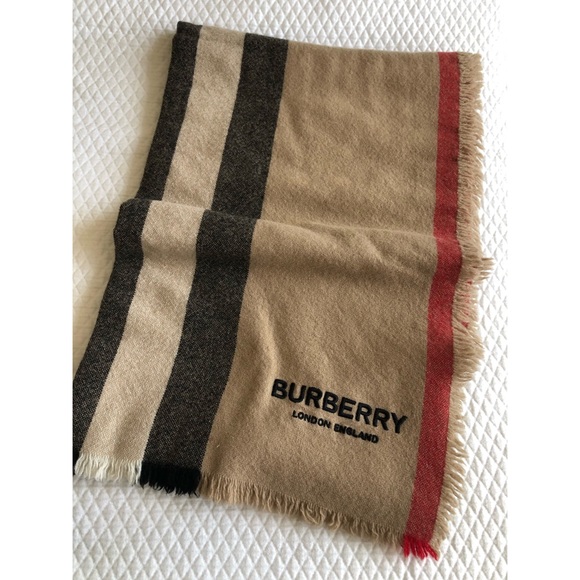 Burberry - Icon Stripe Wool Cashmere Scarf - Picture 6 of 16